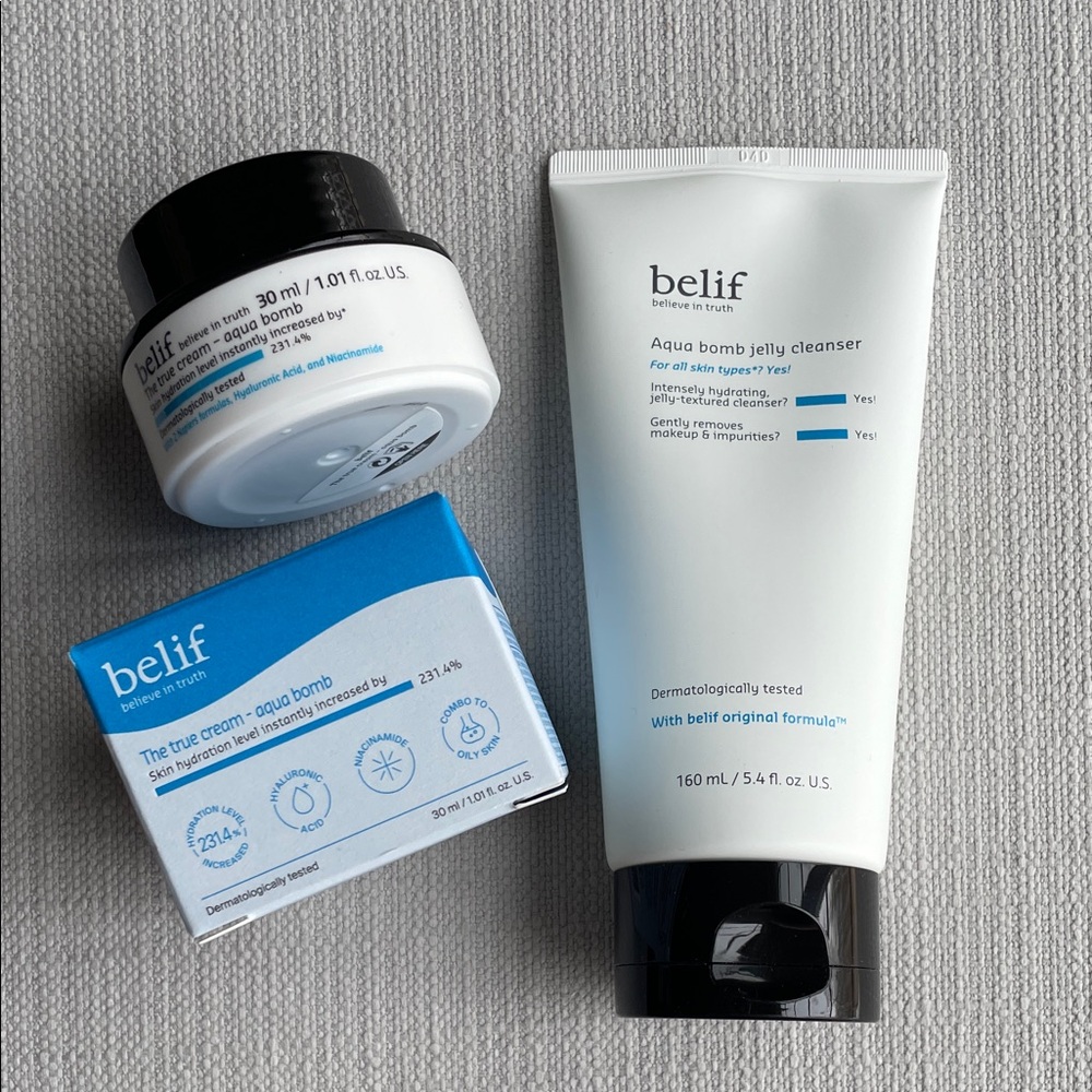 Belif Aqua Bomb Jelly Cleanser and aqua bomb lightweight gel cream Set
